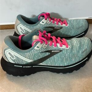 Brooks Women's Athletic Shoes - Gray and Pink Ghost 14 South Beach